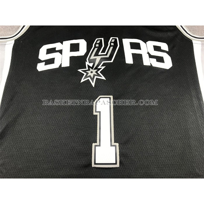 Maillot San Antonio Spurs Victor Wembanyama NO 1 Icon 2022-23 Noir